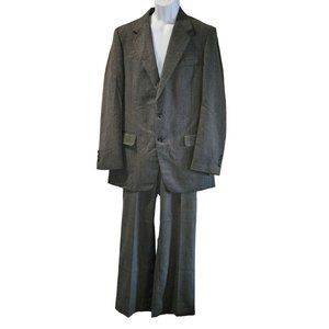 Vintage Men's Tailored Clothing Suit Herringbone Sports Jacket Blazer Pants